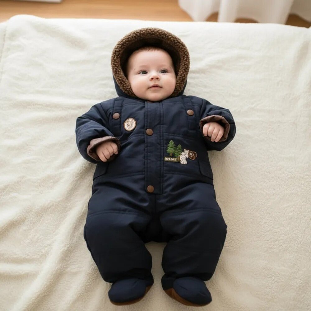 London Fog Baby Boys Front-Snap Zipper Bunting Snowsuit 9 Months